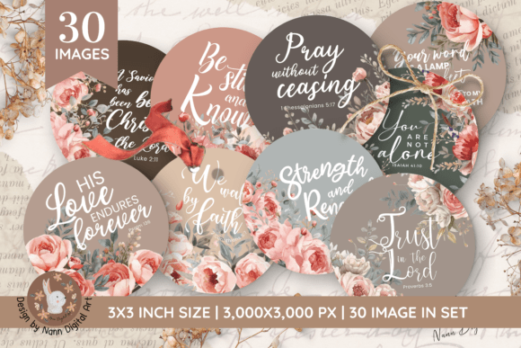 Download Printable Bible Verse Round Card Set223 - Premium Resources