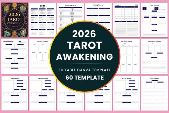 Download 2026 Tarot Awakening Journal Templates - Premium Bundle